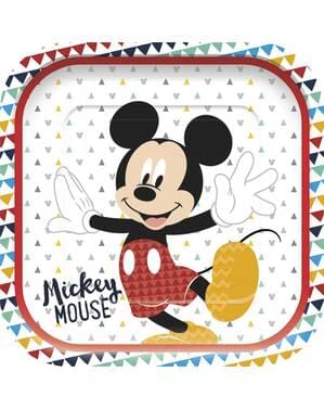4 Mickey Mouse firkantede tallerkner - Mickey Awesome