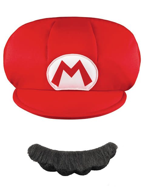 Zestaw czapka I sztuczne wąsy Mario dla dzieci