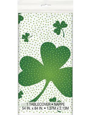 Tovaglia di trifogli e pois verde