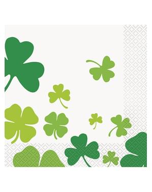 16 guardanapos com trevos (33x33 cm)
