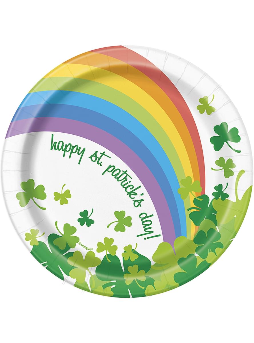 Sada 8 dezertných tanierov s dúškami D Happy St Patrick's Day