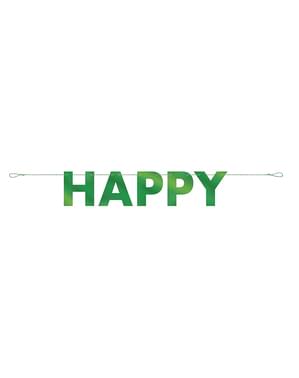 Green aluminium Happy St Patrick's Day garland