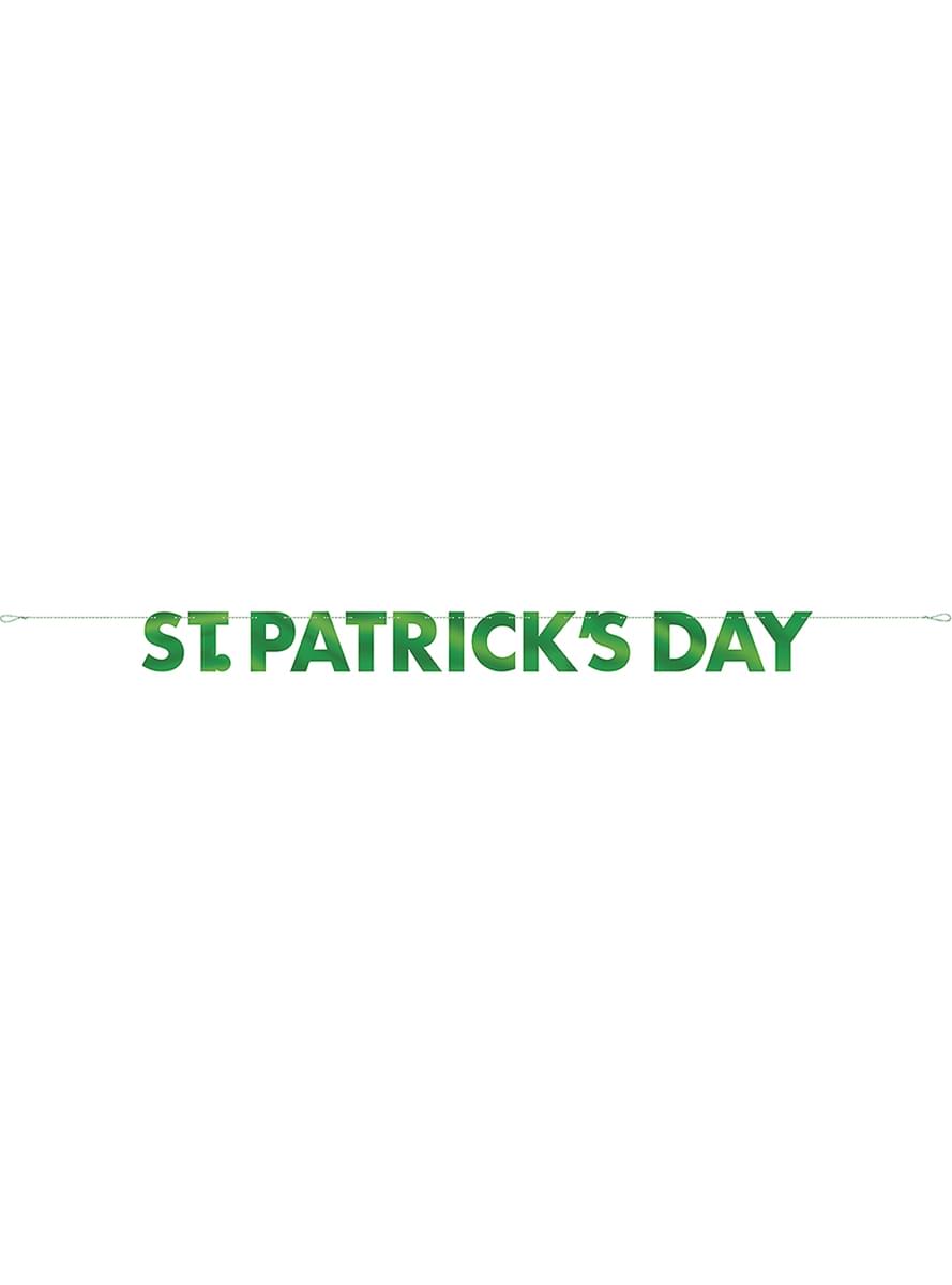 Guirlande Happy St Patrick's Day aluminium vert