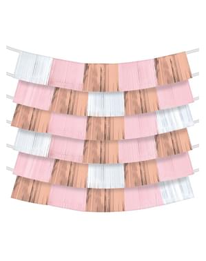Sett med 9 rosegull stripe vifter til Bakgrunns dekorasjoner
