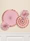 4 evantaie de hârtie decorative cu imprimeuri variate roz auriu (40-30-20 cm) -