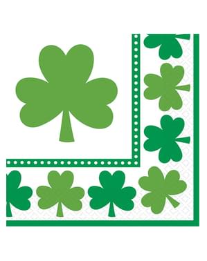 Sett med 16 St Patrick's kløver servietter