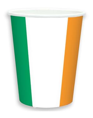 8 gobelets drapeau Irlande