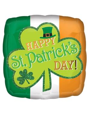 Ballon aluminium Happy St Patrick's Day à paillettes