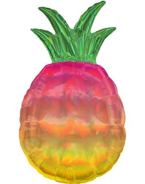 Balão de foil de abacaxi iridescente