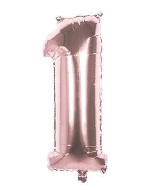 Palloncino numero 1 Oro Rosa 36cm