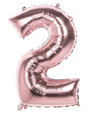 Rose gold balloon number 2, 36cm