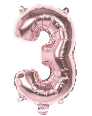 Ballon numéro 3 Rose Gold 36cm