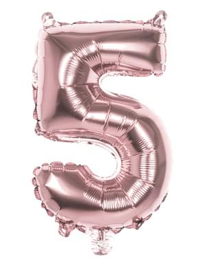 Ballong nummer 5 Roséguld 36cm