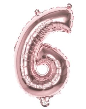 Ballon numéro 6 Rose Gold 36cm