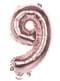 Ballon numéro 9 Or Rose 36cm