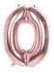 Balon cyfra 0 rose gold 86cm