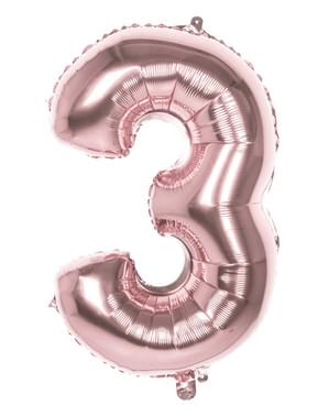 Ballon numéro 3 Rose Gold 86cm