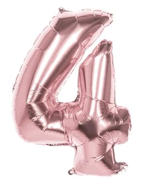Balão número 4 Ouro Rosa 86cm
