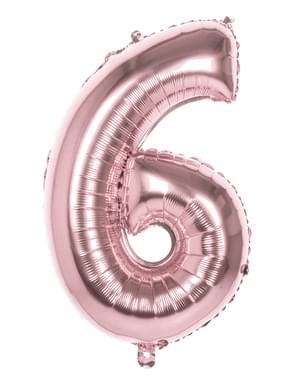 Globo número 6 Oro Rosa 86cm