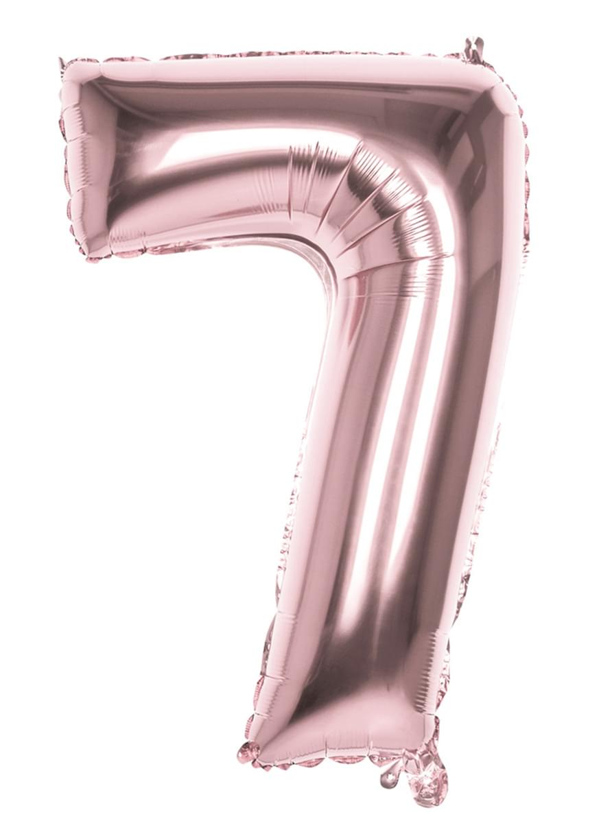 Folienballon in Form Nr. 7 in Roségold 86cm