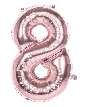 Globo número 8 Oro Rosa 86cm