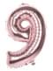 Balão número 9 Ouro Rosa 86cm