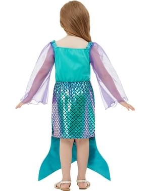Costume da sirena coda lunga blu per bambina