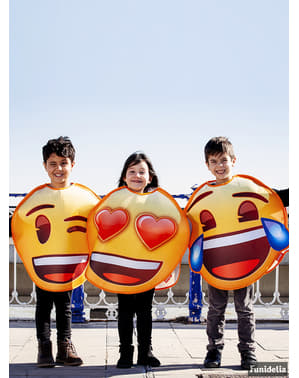 Costume da Emoji sorridente con occhi a forma di cuore per bambino