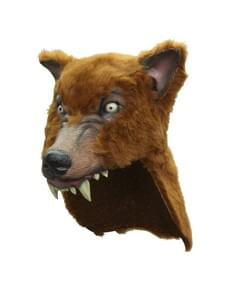Capacete de lobo castanho