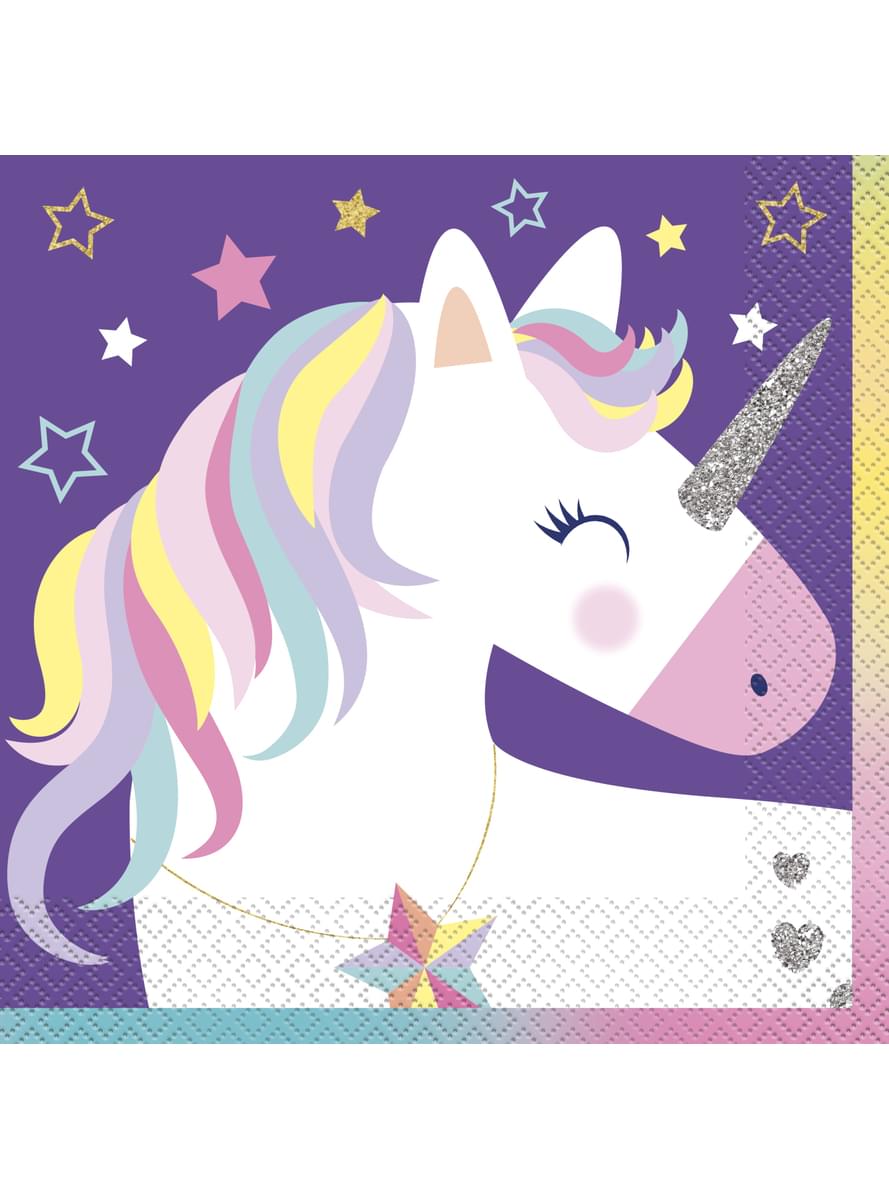 16 Happy Birthday Unicorn napkins - Happy Unicorn