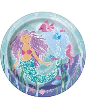 8 havfrue tallerkne (23 cm) - Mermaid under the sea