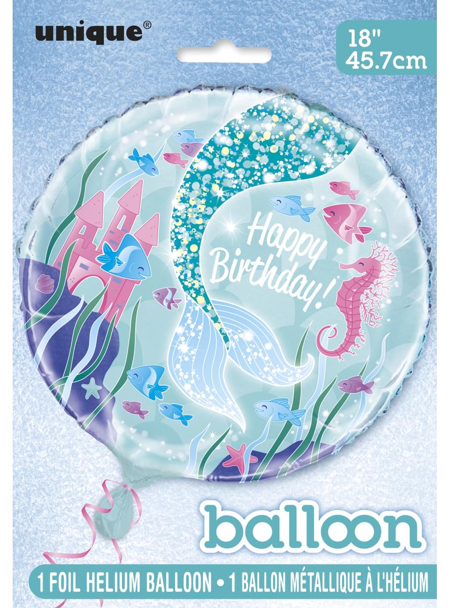 Happy Birthday mermaid tail foil balloon - Mermaid under the sea