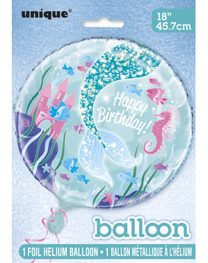 Foliový balonek Happy Birthday - Mermaid under the sea