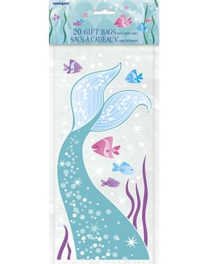 20 sacos para doces cauda de sereia - Sereia debaixo do mar