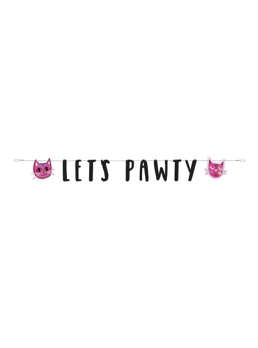 Katzen Girlande Let´s pawt - Rosa Katzen