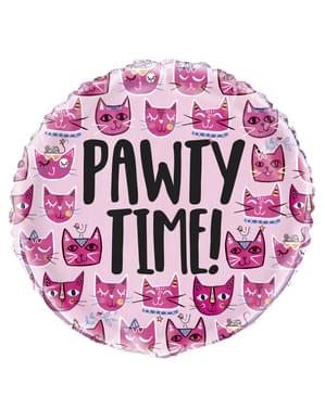 Mari kita pawt balon foil - Kucing merah muda