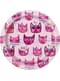 8 Katzen Pappteller klein (18 cm) - Rosa Katzen