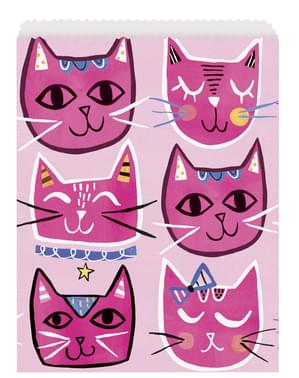8 slik poser - Pink cats