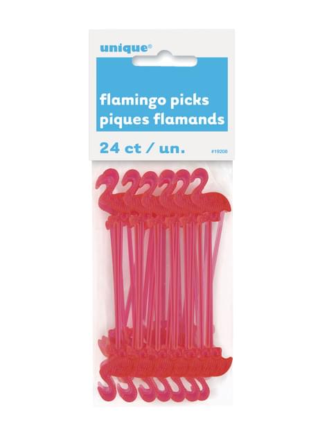 24 piques flamant rose
