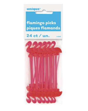 Sett med 24 flamingo pinner