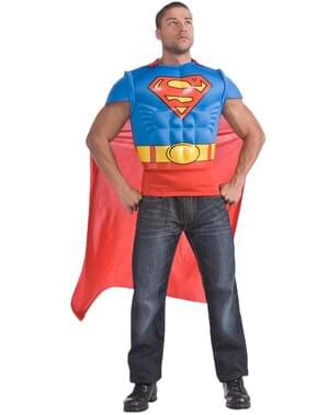 Bir erkek için kas Süpermen kostümü seti