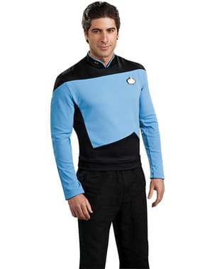 Blå Vitenskapsmann Star Trek The Next Generation Kostyme til Menn