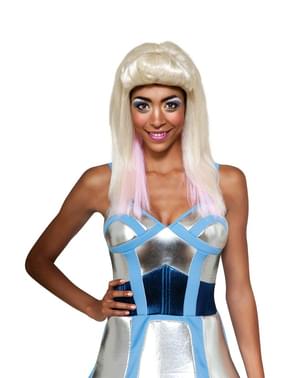 Peruca cabelo liso loiro com topete Nicki Minaj