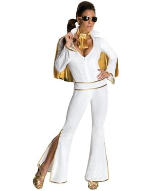Disfraz de Elvis sexy blanco para mujer