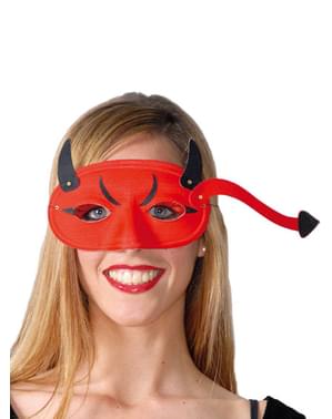 Red devil eye mask with tail
