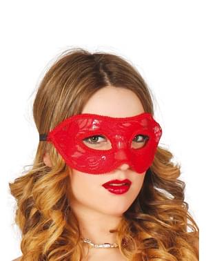 Seksi crvena čipkasta maska za oči