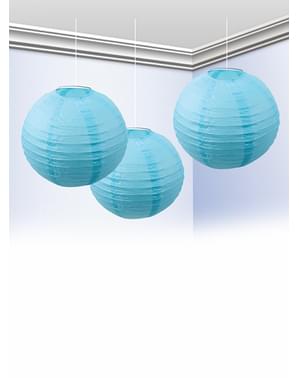 Paket 3 Sky Blue Lanterns 25cm