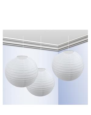 Pack de 3 fanaux 25 cm Blancs