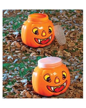 Pompoen met deksel mandje van 15 cm.