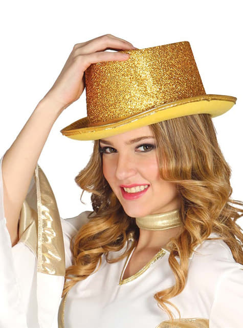 Gouden glimmende hoge hoed. coolste |
